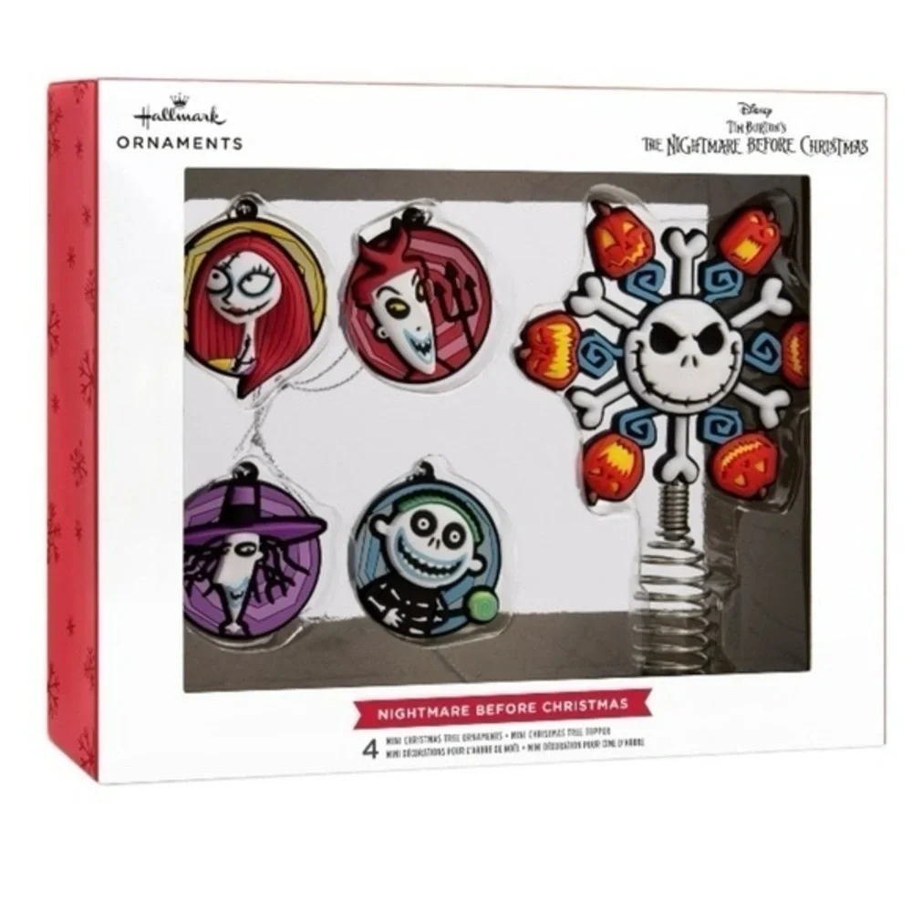 Nightmare Before Christmas Miniature Christmas Ornament Set Tree Topper